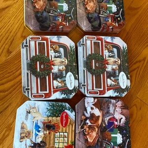 Russell Stover Christmas tins for candy cookie storage set of 6
